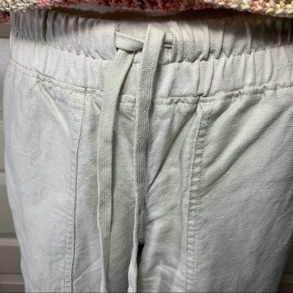 Roots Ankle Pants Tan Linen Lyocell Relax Fit Pull on Sz XS Minimalist - Picture 7 of 12
